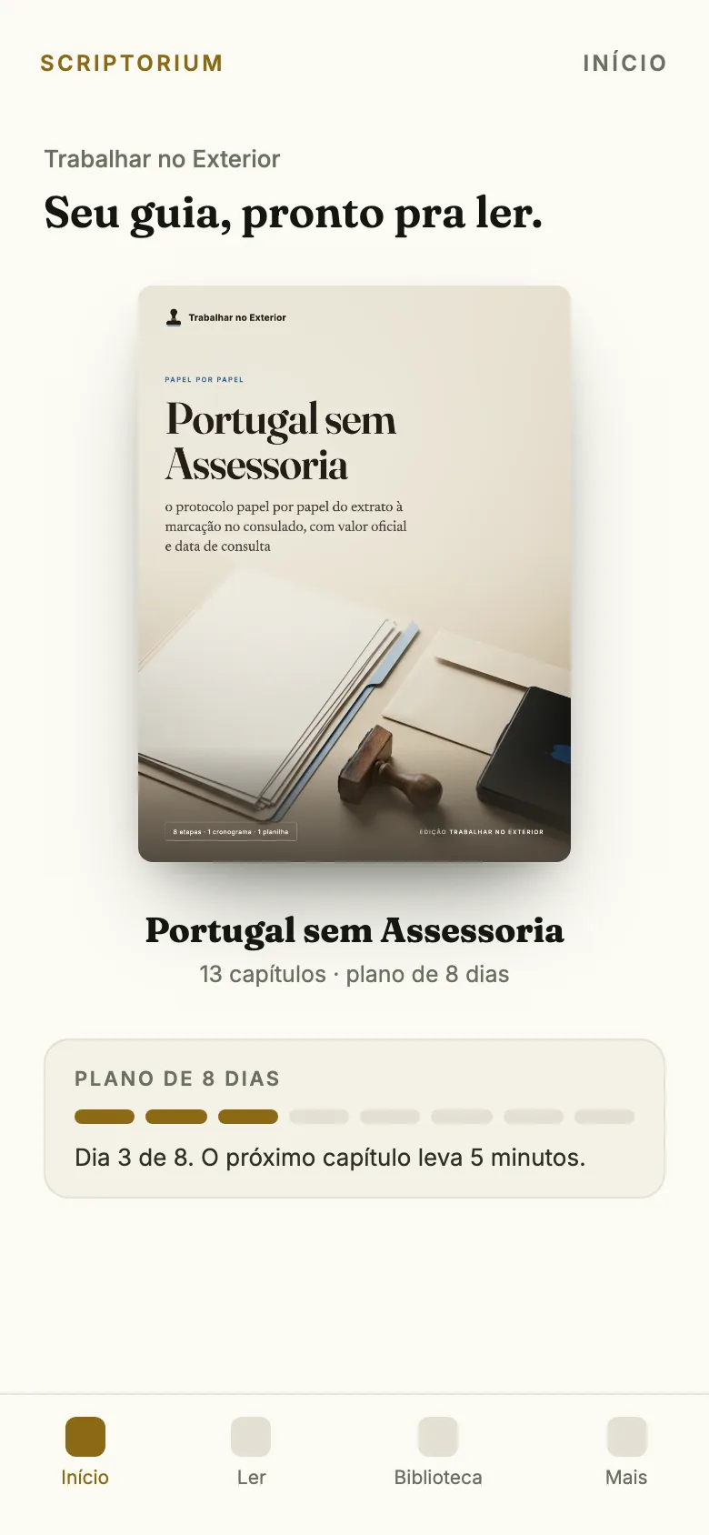 O guia Portugal sem Assessoria aberto no app